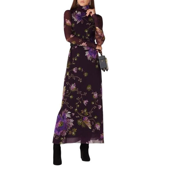 Fuzzi Plum Floral Sheath Dress in size 10 MSRP: $595 - Picture 2 of 9